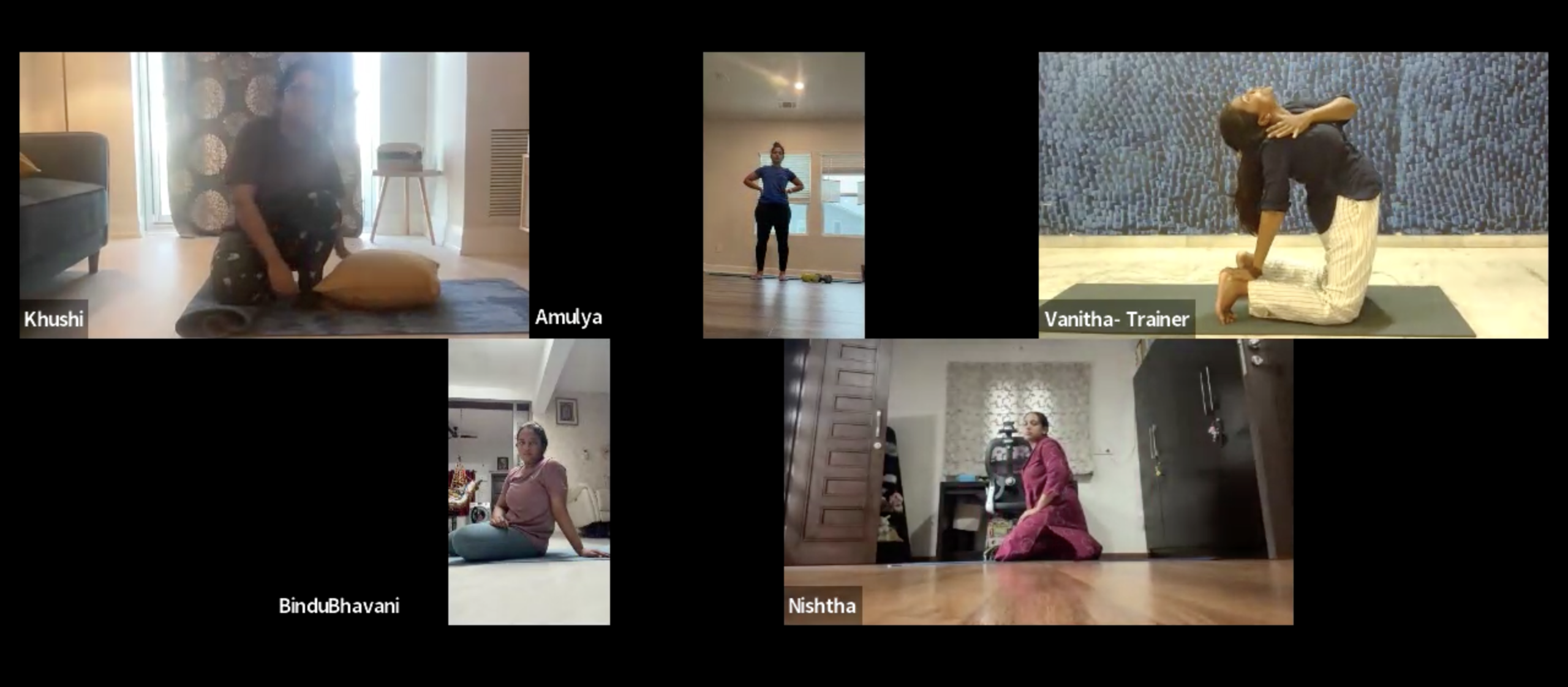 Live Zoom yoga session at Harika's Yoga