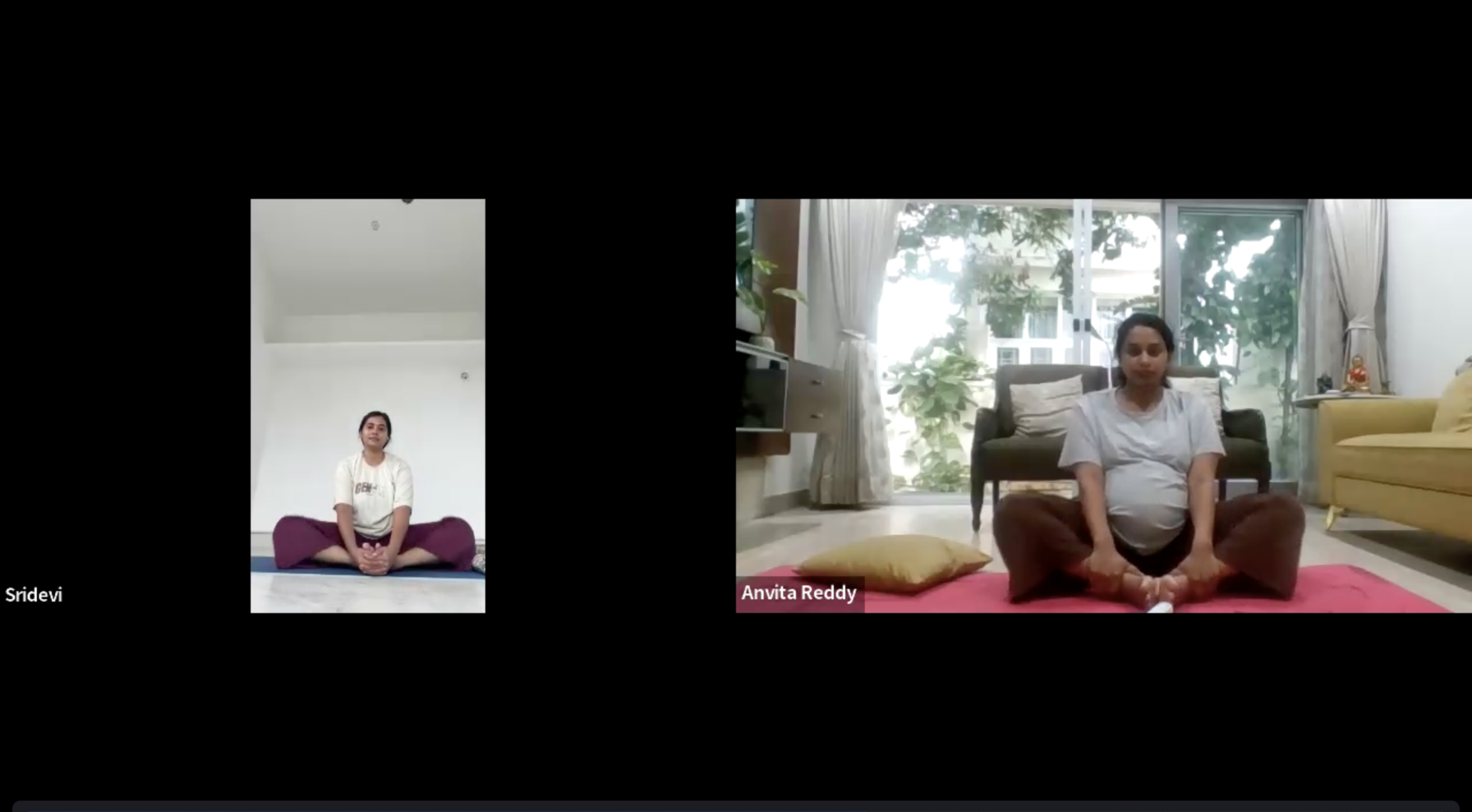 Live one-to-one online prenatal yoga session